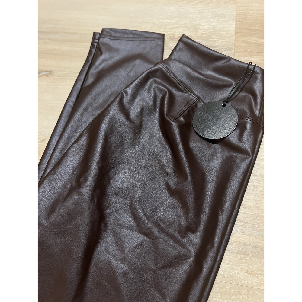 NWT AERIE OFFLINE Faux Leather Brown Legging Womens Size Small Real Luxe